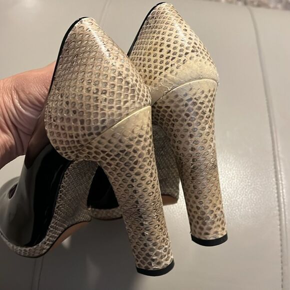 Chloé Black patent leather animal print high heels EUSz 39 US‎ 9 Snake Python - Picture 8 of 17